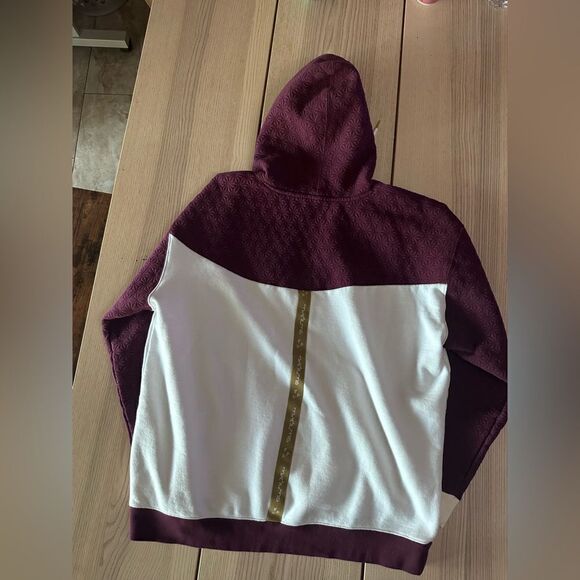 Mediums Collective Quilted Cut & Sew Hoodie - Maroon Wine - XL - Picture 9 of 11